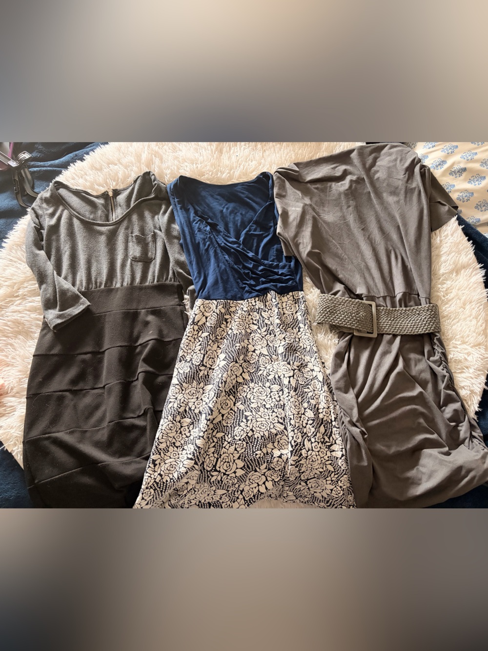 Mixed Women's Dresses Bundle in Gray, Navy & Black